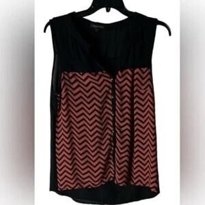 Maxinne Mode Top Women's Size Large Sleeveless Button Up Front Sheer Shirt
